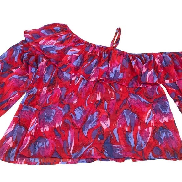 the room multicolored One Shoulder Long Sleeve Blouse SMALL - Picture 6 of 14